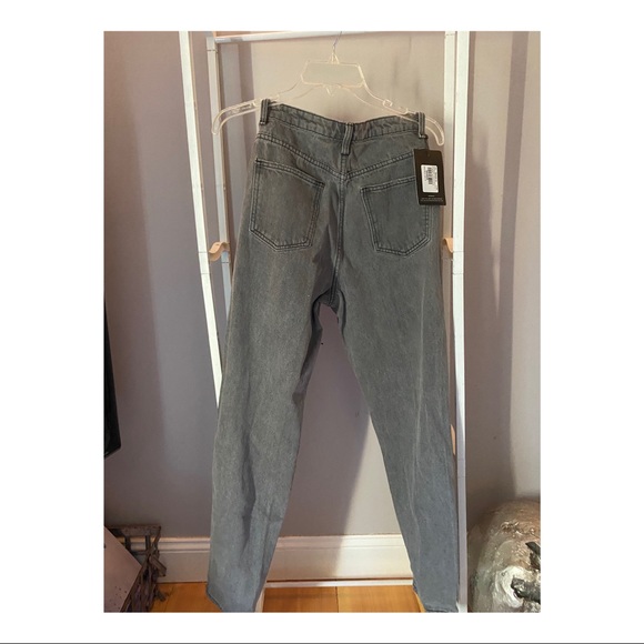 Grey High Rise Mom Jeans - Picture 2 of 3